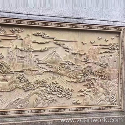 Mural Landscape Marble Stone Carving